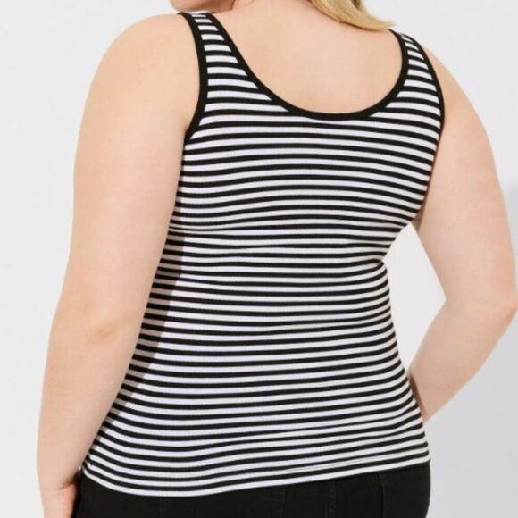 Torrid Super Soft Rib Hook And Eye Striped Tank Top 0681 - Picture 6 of 13